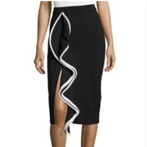 NWT ALEXIS Pom-Pom Embellishments Knee-Length Skirt size medium pencil skirt